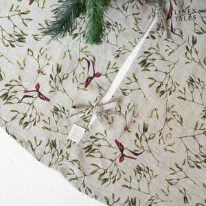 Béžový kulatý koberec pod vánoční stromek ø 125 cm – Linen Tales