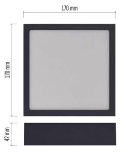 LED Stropní svítidlo LED/12,5W/230V 3000/3500/4000K 17x17 cm černá