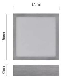 LED Stropní svítidlo LED/12,5W/230V 3000/3500/4000K 17x17 cm chrom