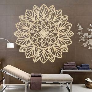 Vyřezávaný květ mandala dřevěný obraz na stěnu z překližky kvet ACCONA