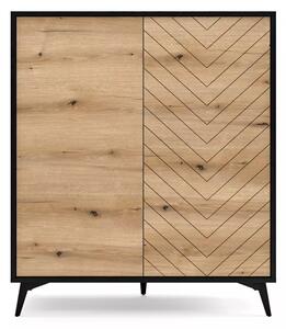 Piaski Komoda Diamond KD 104 cm dub evoke/černá