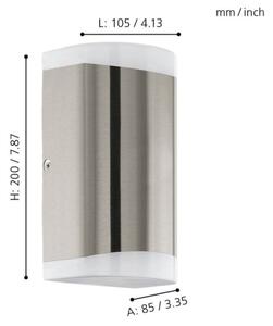 Eglo 75543 - LED Venkovní nástěnné svítidlo CARPINERA 2xGU10/4,6W/230V IP44