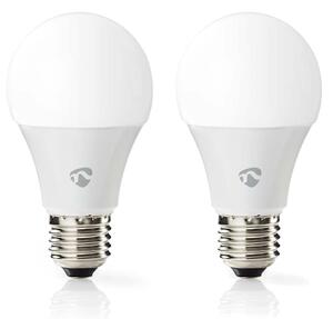Nedis WIFILRC20E27 - SADA 2xLED RGBW Stmívatelná žárovka E27/9W Wi-Fi 2700-6500K