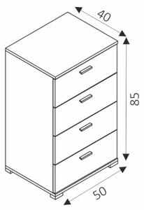 Piaski Komoda Maja 50 cm bílá