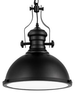 Černá průmyslová loftová lampa ELIGIO závěsné kovové svítidlo retro