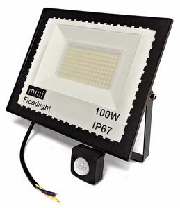 Pronett XJ4887 Halogenový LED reflektor, IP67, studená bílá, 7000lm, 100W s pohybovým senzorem