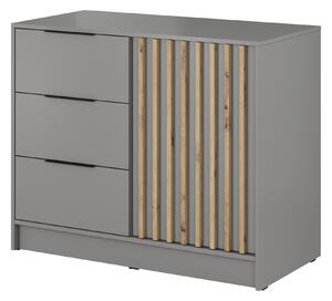 Piaski Komoda Nelly 2D 105 cm šedá/dub artisan