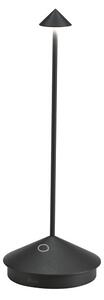 Zafferano Stolní venkovní LED lampička Pina, Zafferano, výška 29 cm x průměr 10 cm, hliník tmavě šedý mat (dark grey), vč.nabíječky
