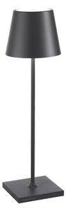 Zafferano Stolní venkovní LED lampička Poldina Pro, Zafferano, výška 38 cm x průměr 11 cm, hliník zelenošedá barva (sage green), vč. nabíječky