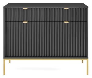 Piaski Komoda Nova 104 cm se zásuvkami černá/zlatá