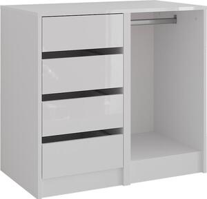 Kredenc Vicco Sherry Bílá/bílý vysoký lesk 80.2 x 76 cm 2 díly, Model 57717