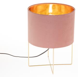 Moderne tafellamp roze met goud - Rosalina