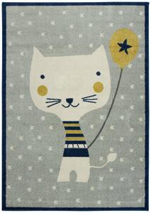 Makro Abra Dětský kusový koberec Emily Kids 2345A Kočička šedý / modrý Rozměr: 160x230 cm