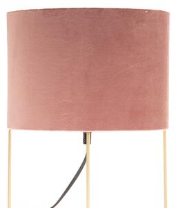 Moderní stolní lampa růžová se zlatem - Rosalina