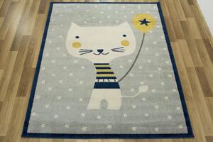 Makro Abra Dětský kusový koberec Emily Kids 2345A Kočička šedý / modrý Rozměr: 120x170 cm