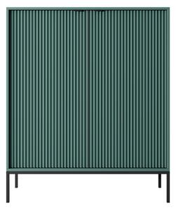 Piaski Komoda Nova 104 cm zelená/černé úchytky a černý rám