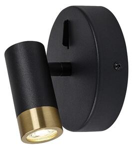 RABALUX 75040 Kadir nástěnné bodové svítidlo/spot s vypínačem D120mm LED 3W/270lm 4000K černá, zlatá
