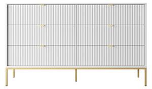 Piaski Komoda Nova 154 cm se zásuvkami bílá/zlatá