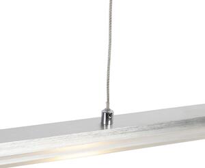 Závěsná lampa z oceli se skleněnou deskou včetně LED s dotykovým stmívačem - Platina