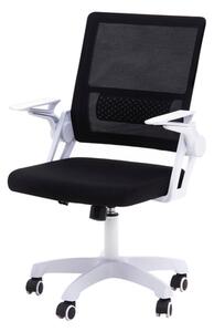 Černo-bílá kancelářská židle se sklopnými područkami FROSTEA