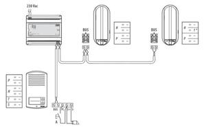 Bticino 366821 - Domovní zvonek pro 2 byty + vstupní panel LINEA 2000 IP54