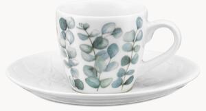 Sada porcelánových šálků na espresso's podšálky Sempreverde, 2 díly