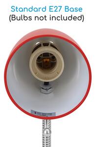 Aigostar - Stolní lampa s klipem 1xE27/11W/230V červená/chrom