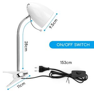 Aigostar - Stolní lampa s klipem 1xE27/11W/230V bílá/chrom