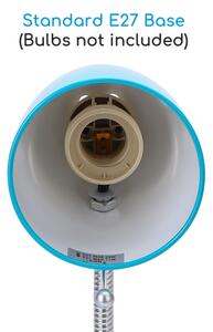 Aigostar - Stolní lampa s klipem 1xE27/11W/230V modrá/chrom