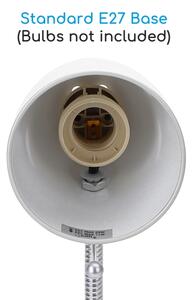 Aigostar - Stolní lampa s klipem 1xE27/11W/230V bílá/chrom