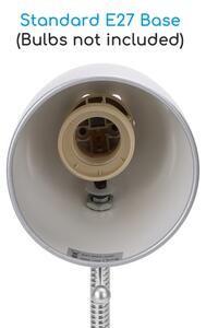Aigostar - Stolní lampa s klipem 1xE27/11W/230V stříbrná/chrom