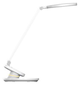 Bílá kancelářská stolní LED lampa s displejem ARTIS