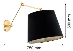 Argon 4898 - Nástěnná lampa ZAKYNTOS PLUS 1xE27/15W/230V černá/zlatá