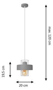 Lustr na lanku VOLTA 1xE27/15W/230V šedá