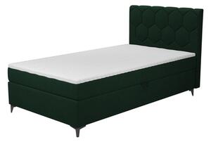 Zelená postel boxspring s úložným prostorem MEGAN PU 120x200 cm