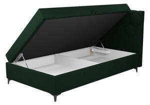 Zelená postel boxspring s úložným prostorem MEGAN PU 120x200 cm