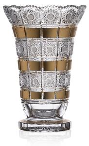 Bohemia Crystal Ručně broušená váza se zlatem 255mm