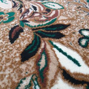 Makro Abra Kusový koberec BCF Alfa 01 Květy zelený Rozměr: 80x150 cm