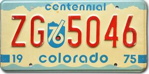 Americká SPZ Colorado Centennial 1975