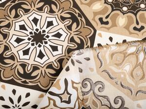 Bavlněná látka/plátno Sandra SA-447 Hnědo-béžové marocké dlaždice - šířka 160 cm