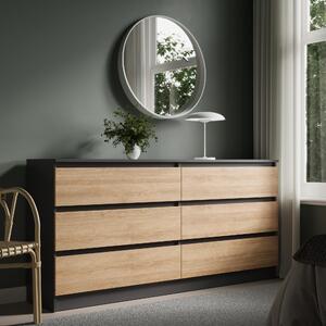 Komoda se 6 zásuvkami 100x78 cm komoda bílá dřevěná skříň komoda příborník příborník příborník organizér šířka 100 cm výška 78 cm