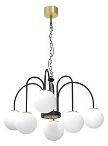Lustr na řetězu CAMBRIDGE 6xE14/60W/230V černá/mosaz