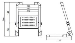 LED Reflektor se stojanem ADVIVE WORK LED/50W/230V IP65