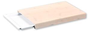 KESPER Krájecí deska s odkapávací miskou, bambus bílá glazura, 38 x 3,5 x 25,5cm