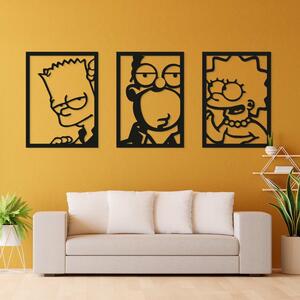 DUBLEZ | 3-dílný dřevěný obraz - The Simpsons