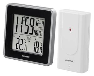 Hama - Meteostanice s LCD displejem a budíkem 2xAA černá/šedá