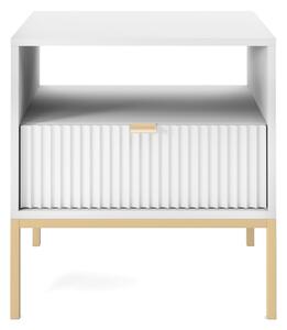 Piaski Noční stolek Nova 54 cm bílý/zlatý
