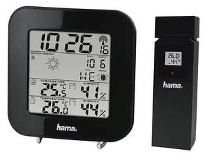 Hama - Meteostanice s LCD displejem a budíkem 2xAA černá