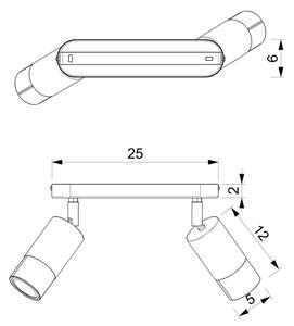 Bodové svítidlo LINK 2xGU10/8W/230V černá/mosaz