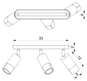 Bodové svítidlo LINK 3xGU10/8W/230V černá/mosaz